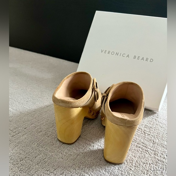 Veronica Beard Suede Heeled Clogs - Picture 3 of 5